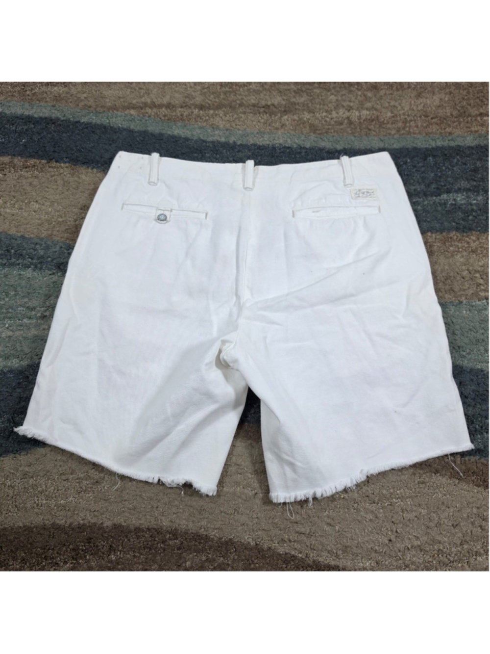 Polo Ralph Lauren White Frayed Hem Tailored Chino Shorts Men 34 - Picture 2 of 12